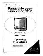 Предварительный просмотр 1 страницы Panasonic Omnivision VHS PV-M2765 Operating Instructions Manual