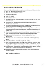 Предварительный просмотр 7 страницы Panasonic OneHome BB-HCM331A Operating Instructions Manual
