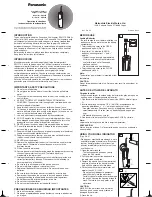 Panasonic oral irrigator Operating Instructions preview