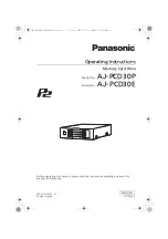 Предварительный просмотр 1 страницы Panasonic P2 AJ-PCD30P Operating Instructions Manual