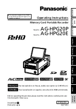 Предварительный просмотр 1 страницы Panasonic P2HD AG-HPG20 Operating Instructions Manual