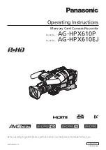 Panasonic P2HD AG-HPX610EJ Operating Instructions Manual предпросмотр