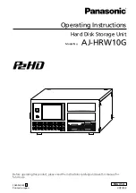 Предварительный просмотр 1 страницы Panasonic P2HD AJ-HRW10G Operating Instructions Manual