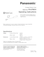 Panasonic PalmCam PV-CFM10 Operating Instructions Manual preview