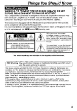 Preview for 3 page of Panasonic Palmcoder PalmSight PV-L550 Operating Instructions Manual