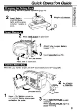 Preview for 9 page of Panasonic Palmcoder PalmSight PV-L550 Operating Instructions Manual