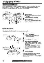 Preview for 12 page of Panasonic Palmcoder PalmSight PV-L550 Operating Instructions Manual