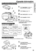 Preview for 15 page of Panasonic Palmcoder PalmSight PV-L550 Operating Instructions Manual