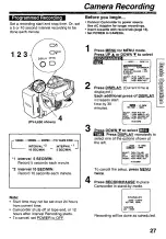 Preview for 27 page of Panasonic Palmcoder PalmSight PV-L550 Operating Instructions Manual