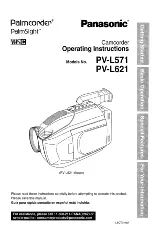 Panasonic Palmcoder PalmSight PV- L571 Operating Instructions Manual preview