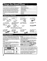 Preview for 2 page of Panasonic Palmcoder PV-A16 Operating Instructions Manual