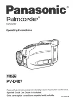 Panasonic Palmcoder PV-D407 Operating Instructions Manual preview