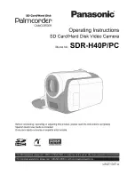 Предварительный просмотр 1 страницы Panasonic Palmcoder SDR-H40P Operating Instructions Manual