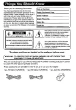 Предварительный просмотр 2 страницы Panasonic Palmcorder DIGITAL 6 PV-DAC9 Operating Instructions Manual