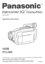 Panasonic Palmcorder IQ DisplayMate PV-L606 Operating Instructions Manual preview