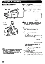 Предварительный просмотр 22 страницы Panasonic Palmcorder IQ DisplayMate PV-L606 Operating Instructions Manual