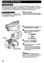 Предварительный просмотр 24 страницы Panasonic Palmcorder IQ DisplayMate PV-L606 Operating Instructions Manual