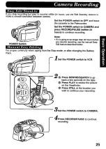 Предварительный просмотр 25 страницы Panasonic Palmcorder IQ DisplayMate PV-L606 Operating Instructions Manual