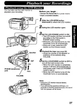 Предварительный просмотр 27 страницы Panasonic Palmcorder IQ DisplayMate PV-L606 Operating Instructions Manual