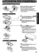 Предварительный просмотр 29 страницы Panasonic Palmcorder IQ DisplayMate PV-L606 Operating Instructions Manual