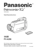 Panasonic Palmcorder IQ PV-A296 User Manual preview