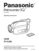 Preview for 1 page of Panasonic Palmcorder IQ PV-A386 User Manual