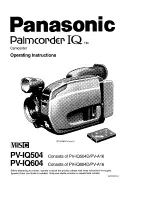 Panasonic Palmcorder IQ PV-IQ604 Operating Instructions Manual preview