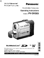 Предварительный просмотр 1 страницы Panasonic Palmcorder MultiCam PV-DV203 Operating Instructions Manual