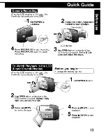 Предварительный просмотр 13 страницы Panasonic Palmcorder MultiCam PV-DV203 Operating Instructions Manual