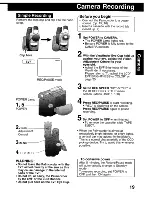 Предварительный просмотр 19 страницы Panasonic Palmcorder MultiCam PV-DV203 Operating Instructions Manual