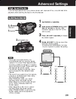 Предварительный просмотр 29 страницы Panasonic Palmcorder Multicam PV-DV73 Operating Instructions Manual