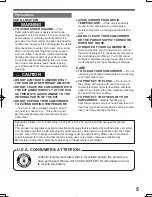 Preview for 5 page of Panasonic Palmcorder MultiCam PV-GS32 Operating Instructions Manual