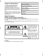 Предварительный просмотр 2 страницы Panasonic Palmcorder Multicam PV-GS33 Operating Instructions Manual