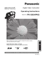 Panasonic Palmcorder Multicam PV-GS34PKG Operating Instructions Manual предпросмотр