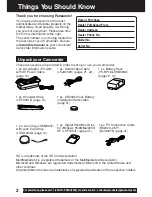 Preview for 2 page of Panasonic Palmcorder MultiCam PV-L453 Operating Instructions Manual