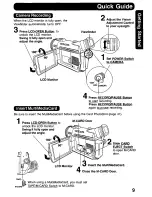 Предварительный просмотр 9 страницы Panasonic Palmcorder PalmSight PV-DV800 Operating Manual