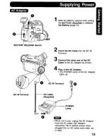 Предварительный просмотр 13 страницы Panasonic Palmcorder PalmSight PV-DV800 Operating Manual