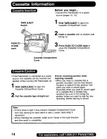 Предварительный просмотр 14 страницы Panasonic Palmcorder PalmSight PV-DV800 Operating Manual