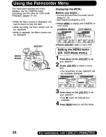 Предварительный просмотр 20 страницы Panasonic Palmcorder PalmSight PV-DV800 Operating Manual