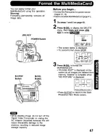 Предварительный просмотр 47 страницы Panasonic Palmcorder PalmSight PV-DV800 Operating Manual