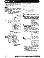 Предварительный просмотр 48 страницы Panasonic Palmcorder PalmSight PV-DV800 Operating Manual