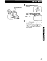 Предварительный просмотр 49 страницы Panasonic Palmcorder PalmSight PV-DV800 Operating Manual