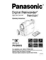 Panasonic Palmcorder PalmSight PV-DV910 Operating Instructions Manual preview