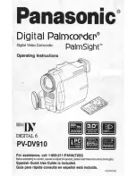 Panasonic Palmcorder PalmSight PV-DV910 Operating Manual preview