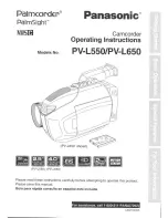 Preview for 1 page of Panasonic Palmcorder Palmsight PV-L550 Operating Manual