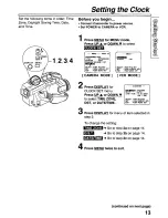 Preview for 13 page of Panasonic Palmcorder PalmSight PV-L551 Operating Manual