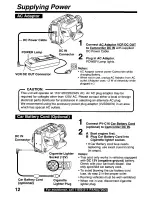 Предварительный просмотр 12 страницы Panasonic Palmcorder Palmsight PV-L559 Operating Manual