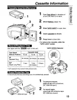 Предварительный просмотр 13 страницы Panasonic Palmcorder Palmsight PV-L559 Operating Manual