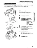 Предварительный просмотр 23 страницы Panasonic Palmcorder Palmsight PV-L559 Operating Manual