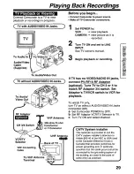 Предварительный просмотр 29 страницы Panasonic Palmcorder Palmsight PV-L559 Operating Manual